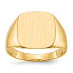 10ky 15.0x13.5mm Closed Back Men's Signet Ring
