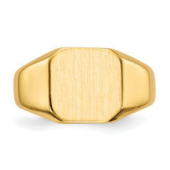14k 9.5x9.5mm Closed Back Signet Ring