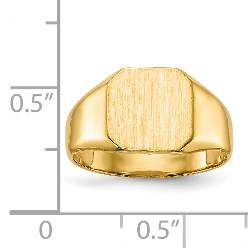 14k 9.5x9.5mm Closed Back Signet Ring
