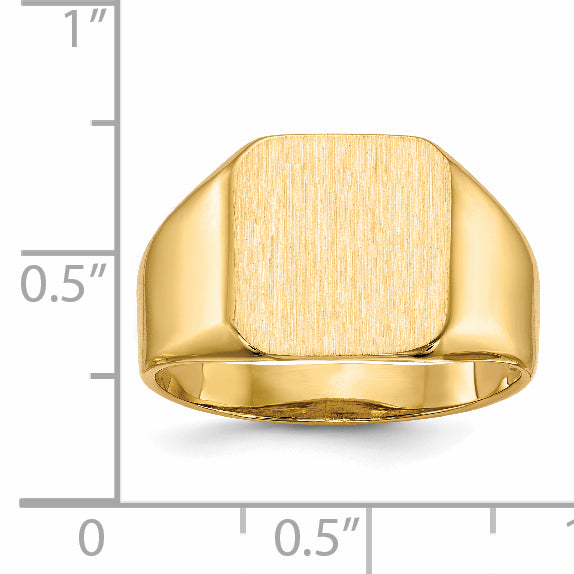 14k 12.5x13.0mm Open Back Mens Signet Ring