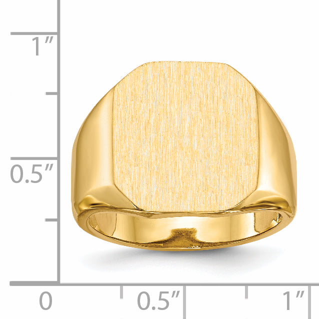 14k 15.0x17.0mm Open Back Mens Signet Ring