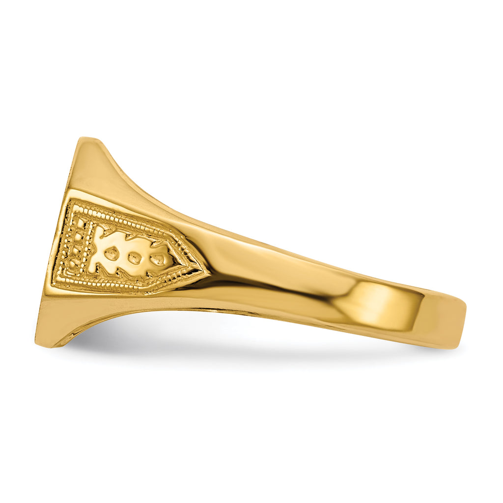 14k 11.0x9.0mm Open Back Signet Ring