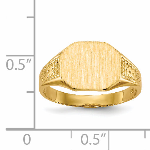 14k 11.0x9.0mm Open Back Signet Ring