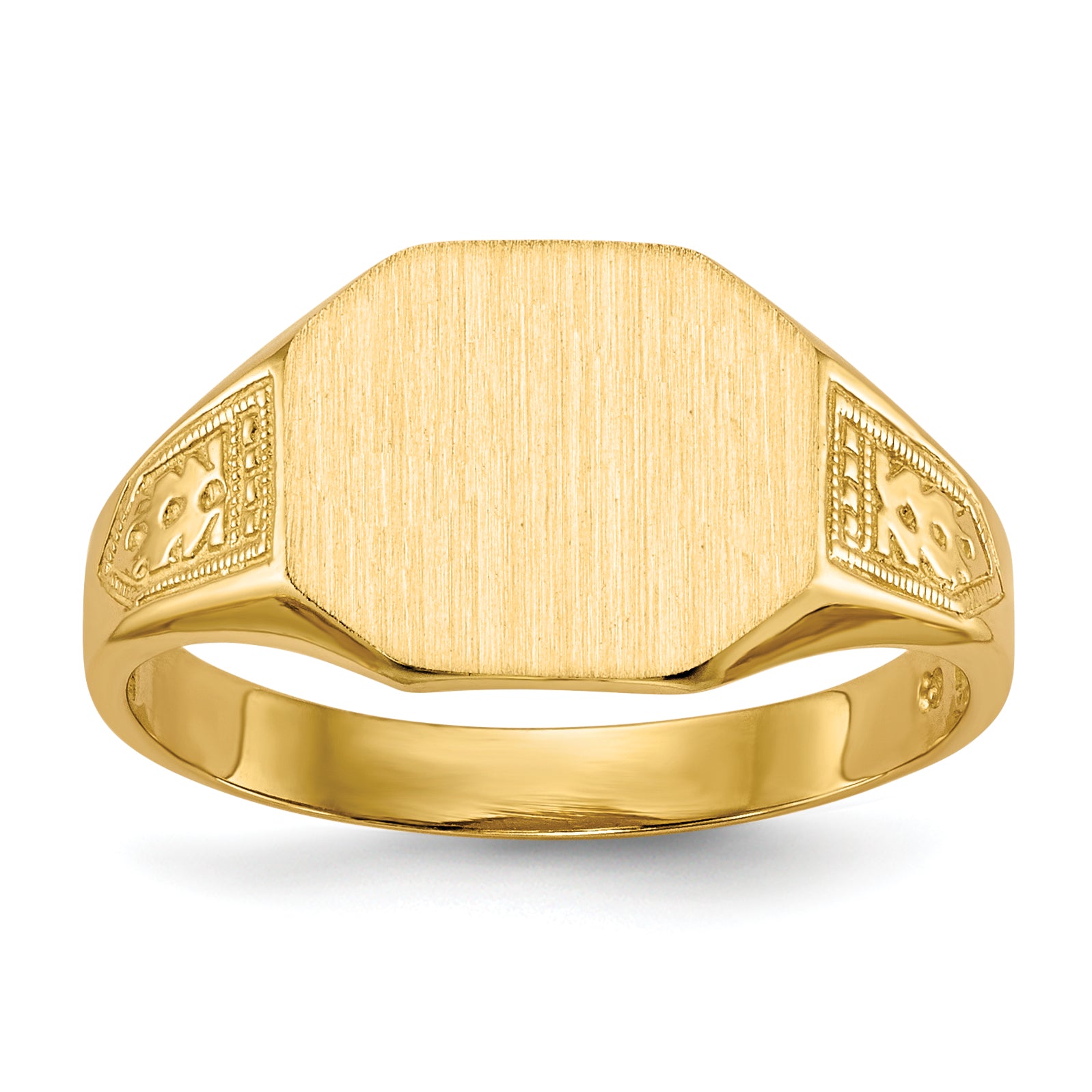 14k 11.0x9.0mm Open Back Signet Ring