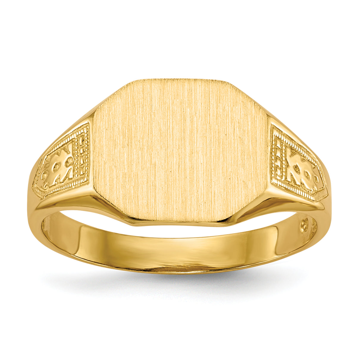 14k 11.0x9.0mm Open Back Signet Ring