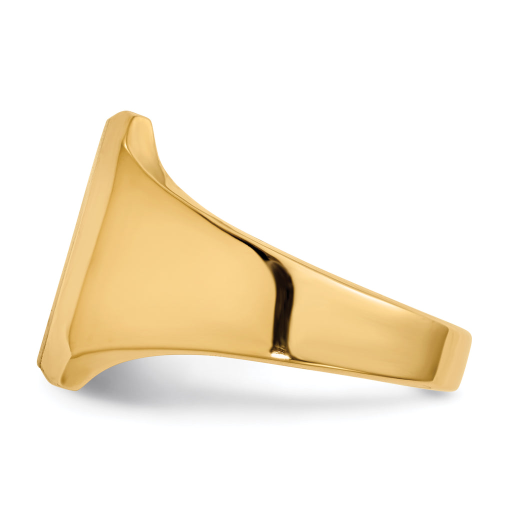 14k 12.5x15.0mm Closed Back Mens Signet Ring