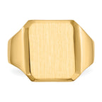 14k 12.5x15.0mm Closed Back Mens Signet Ring
