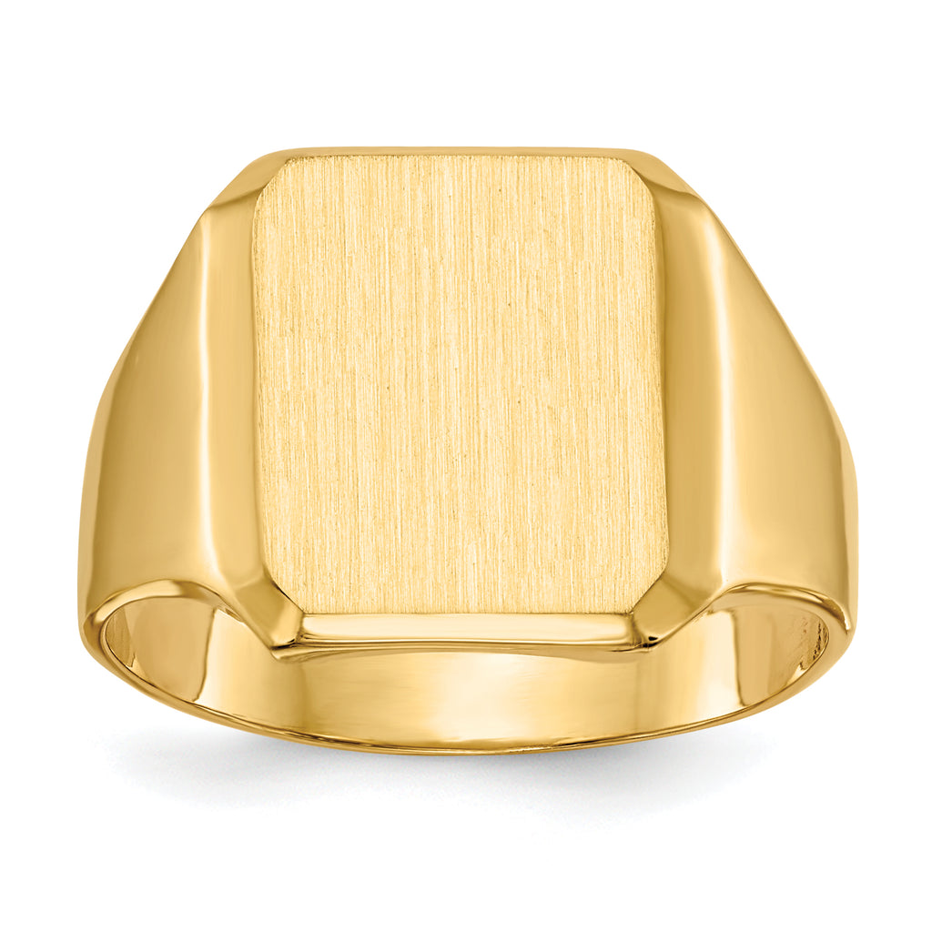 10ky 15.0x12.5mm Closed Back Men's Signet Ring