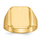 10ky 15.0x12.5mm Closed Back Men's Signet Ring