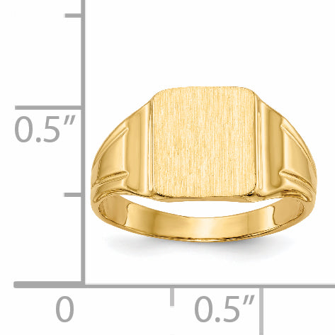 14k 7.5x9mm Closed Back Signet Ring