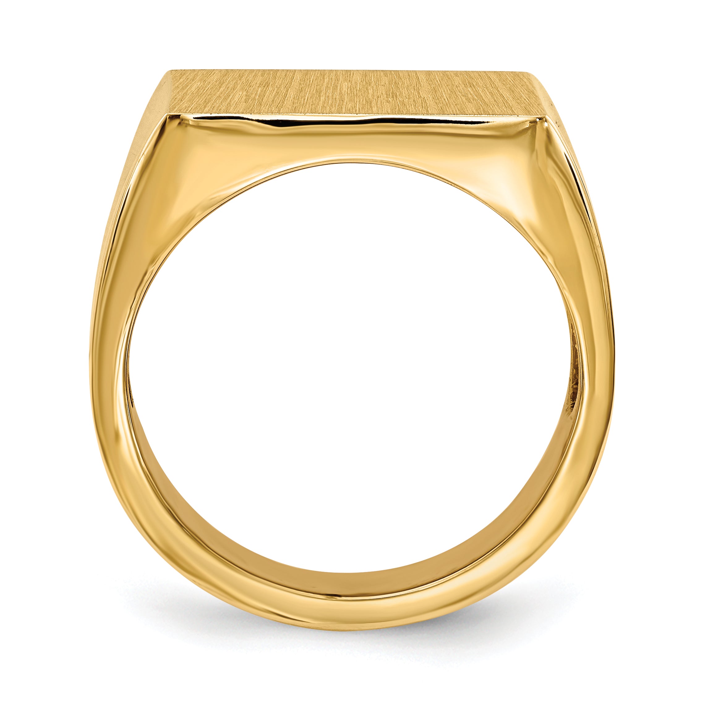 14k 16.5x17.5mm Open Back Mens Signet Ring