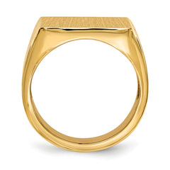 14k 16.5x17.5mm Open Back Mens Signet Ring