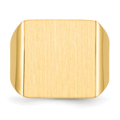 14k 16.5x17.5mm Open Back Mens Signet Ring