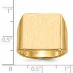 14k 16.5x17.5mm Open Back Mens Signet Ring