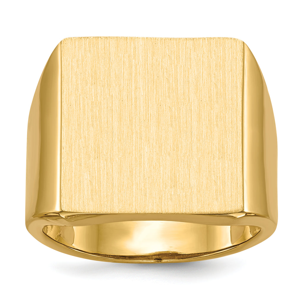 10ky 17.5x17.0mm Open Back Men's Signet Ring