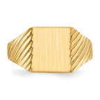 10ky 9.5x8.0mm Closed Back Signet Ring