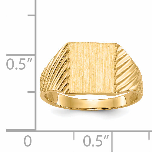 14k 8.0x9.5mm Closed Back Signet Ring
