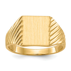 14k 8.0x9.5mm Closed Back Signet Ring