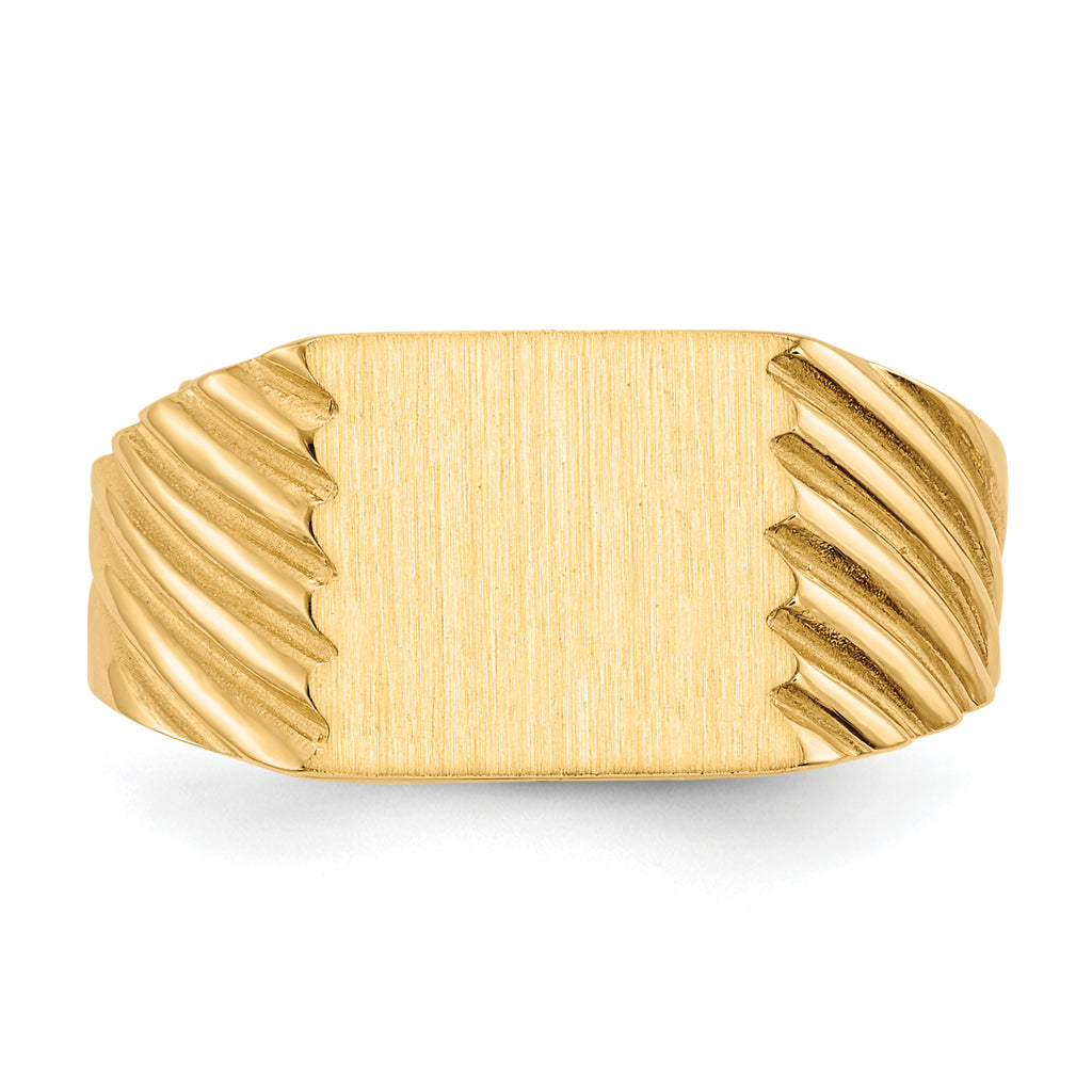 10ky 9.0x9.0mm Closed Back Signet Ring