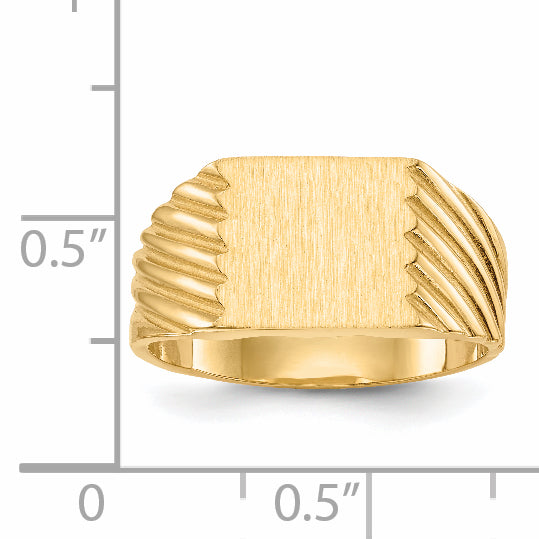 14k 9.0x9.0mm Closed Back Signet Ring