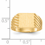 14k 9.0x9.0mm Closed Back Signet Ring
