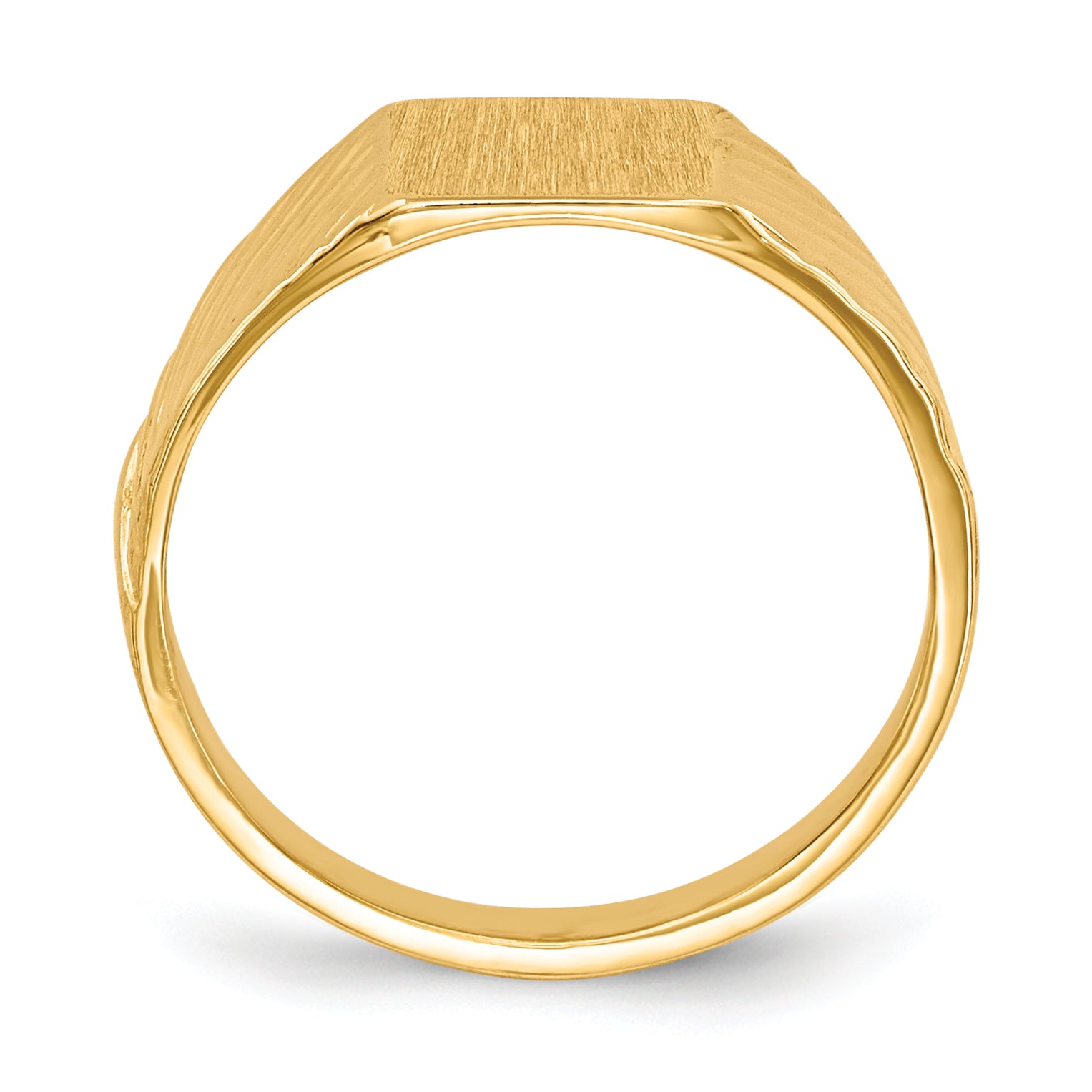 14k 8.0x6.5mm Open Back Child's Signet Ring Secondary image