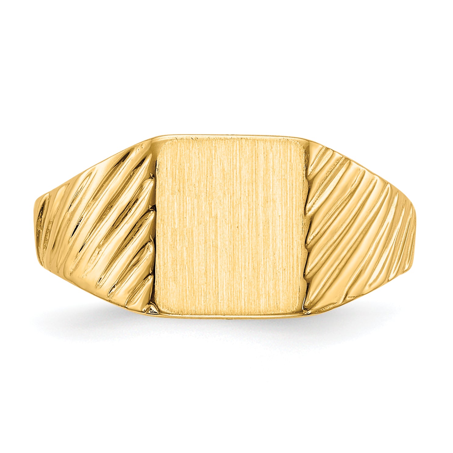 14k 8.0x6.5mm Open Back Child's Signet Ring