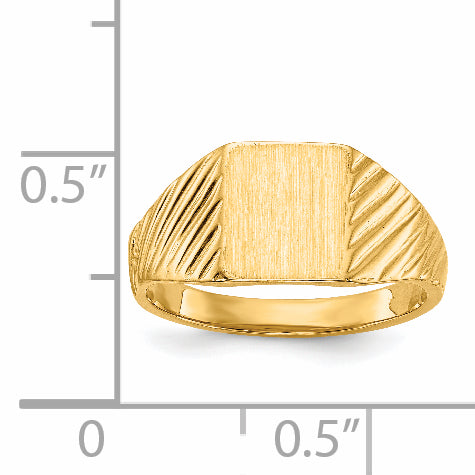 14k 8.0x6.5mm Open Back Child's Signet Ring