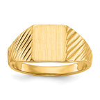 10ky 8.5x7.0mm Open Back Child's Signet Ring