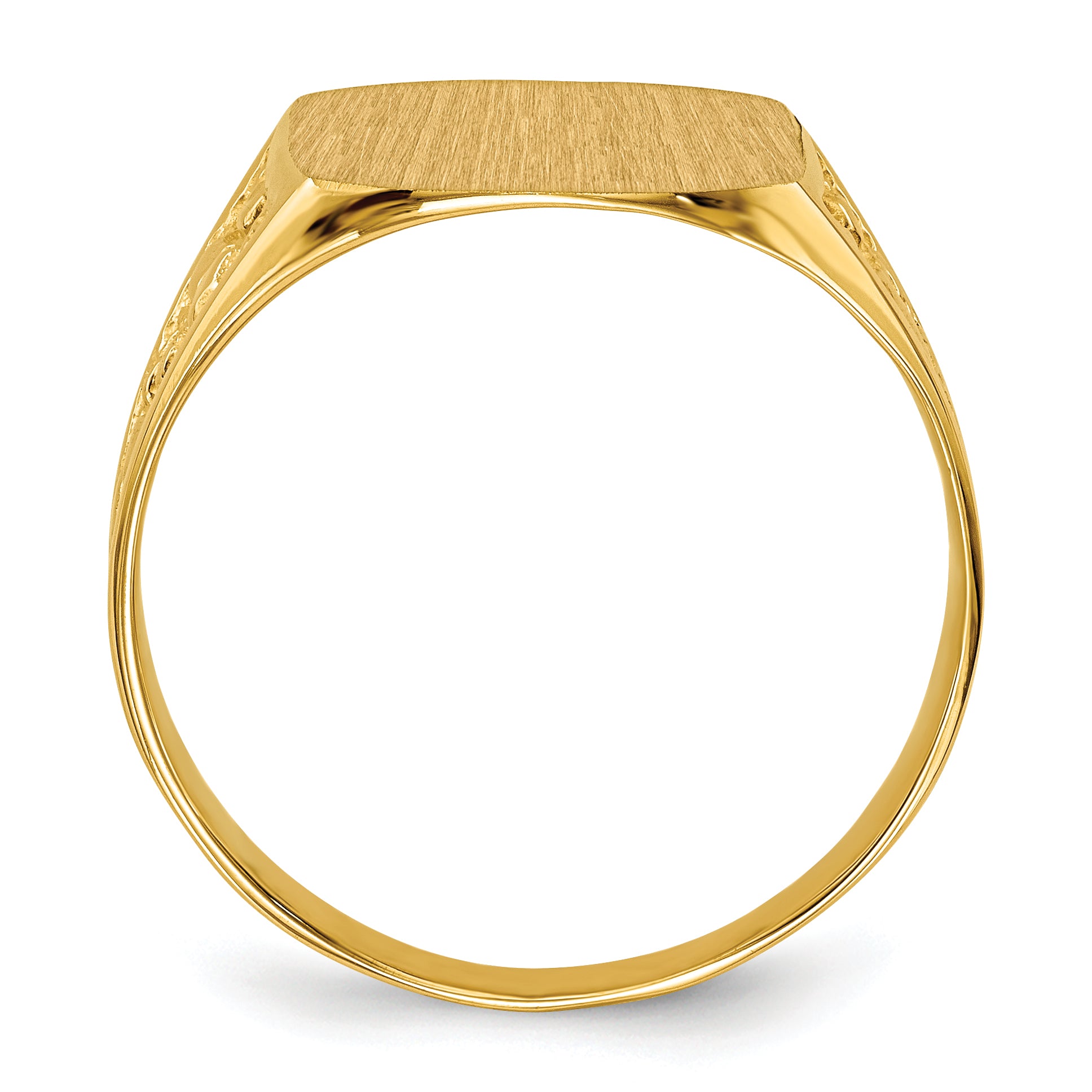 14k 14.0x12.5mm Closed Back Mens Signet Ring Secondary image