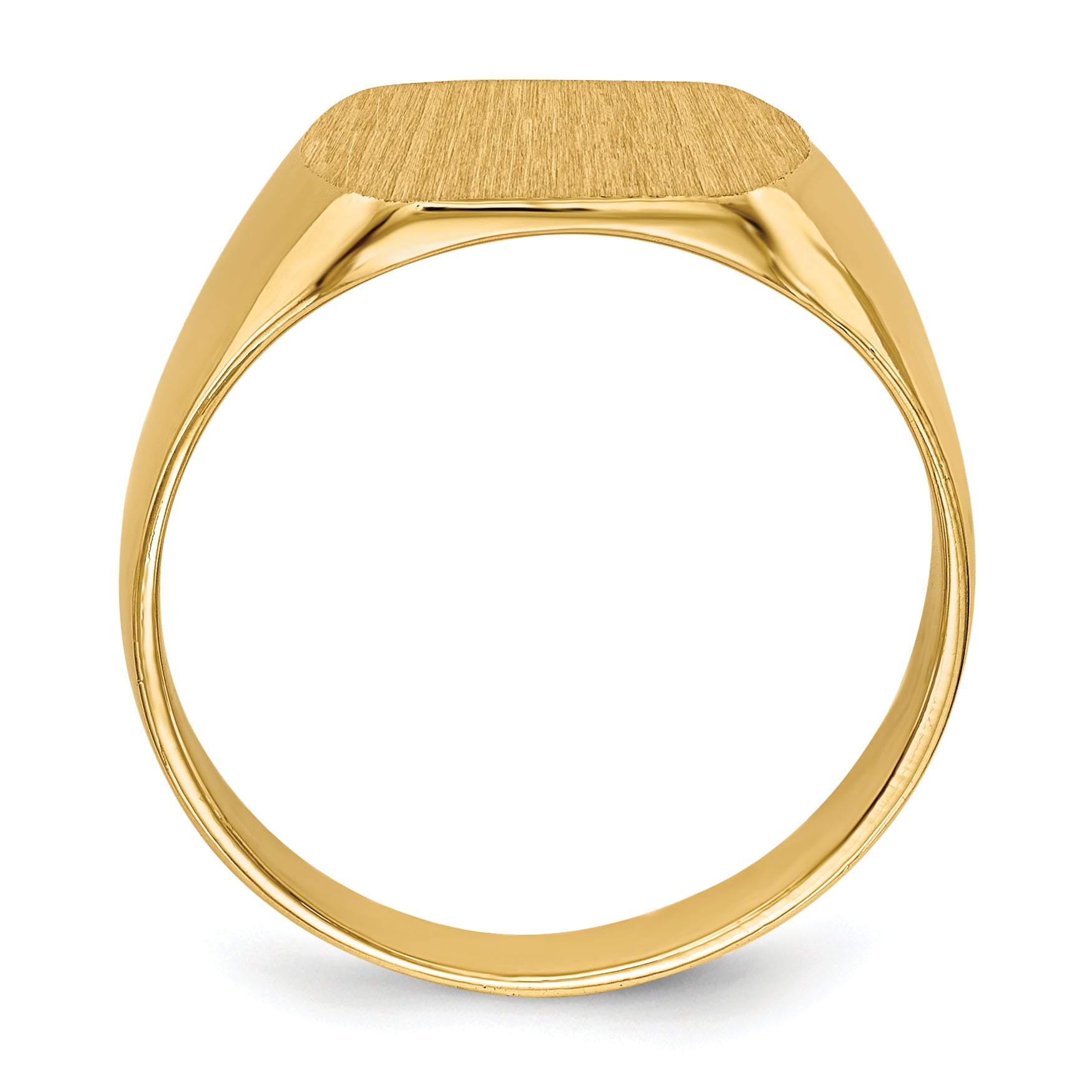 14k 12.0x10.5mm Closed Back Signet Ring
