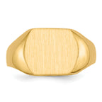 10ky 10.5x12.0mm Closed Back Signet Ring