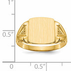14k 11.0x12.0mm Open Back Diamond Mens Signet Ring Mounting (No Stone Included)