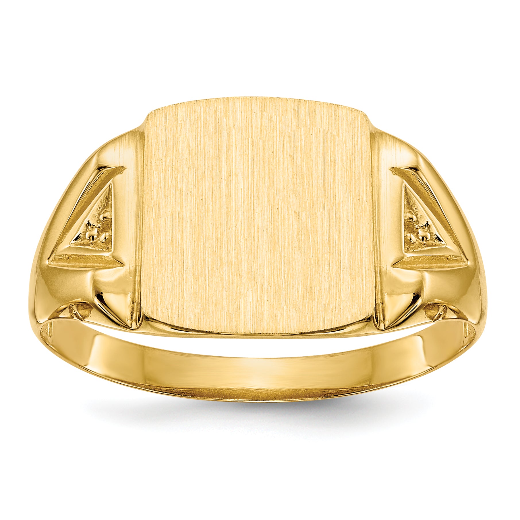 14k 11.0x12.0mm Open Back Diamond Mens Signet Ring Mounting (No Stone Included)