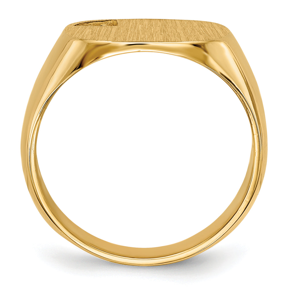 14k 15.0x15.0mm Closed Back Diamond Mens Signet Ring Mounting (No Stone Included)