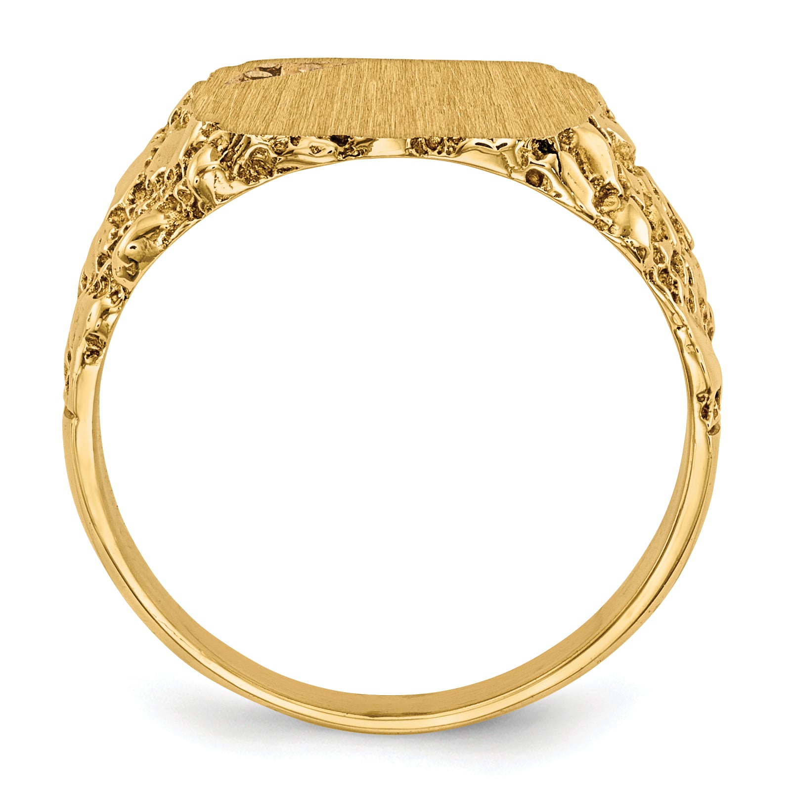 14k 11.5x10.0mm Diamond Closed Back Signet Ring Mounting (No Stone Included)
