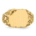 14k 11.5x10.0mm Diamond Closed Back Signet Ring Mounting (No Stone Included)