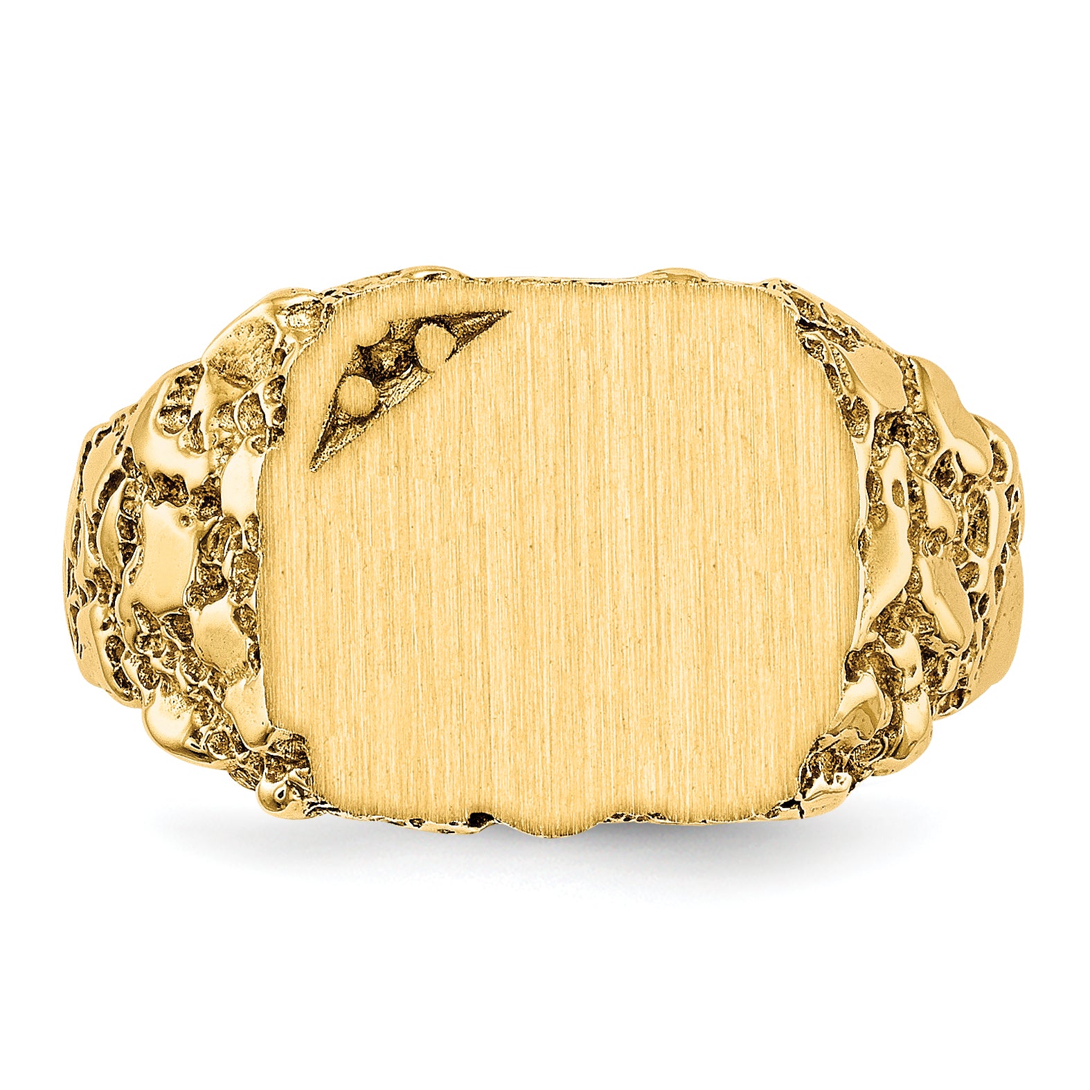 14k 11.5x10.0mm Diamond Closed Back Signet Ring Mounting (No Stone Included)