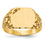 10ky 10.0x11.5mm Diamond Closed Back Signet Ring Mounting
