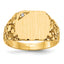 14k 11.5x10.0mm AA Diamond Closed Back Signet Ring
