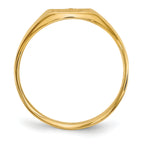14k 7.0x8.0mm Closed Back Diamond Signet Ring Mounting (No Stone Included)