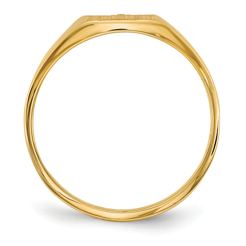 10k Polished Closed Back 8.0x7.0mm Diamond Signet Ring Mounting