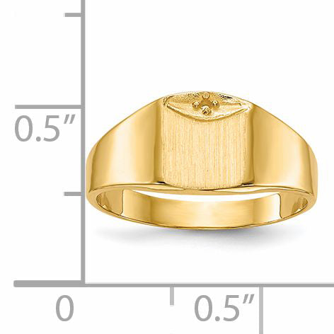 14k 7.0x8.0mm Closed Back Diamond Signet Ring Mounting (No Stone Included)