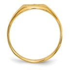 14k 7.0x8.0mm Closed Back AA Diamond Signet Ring