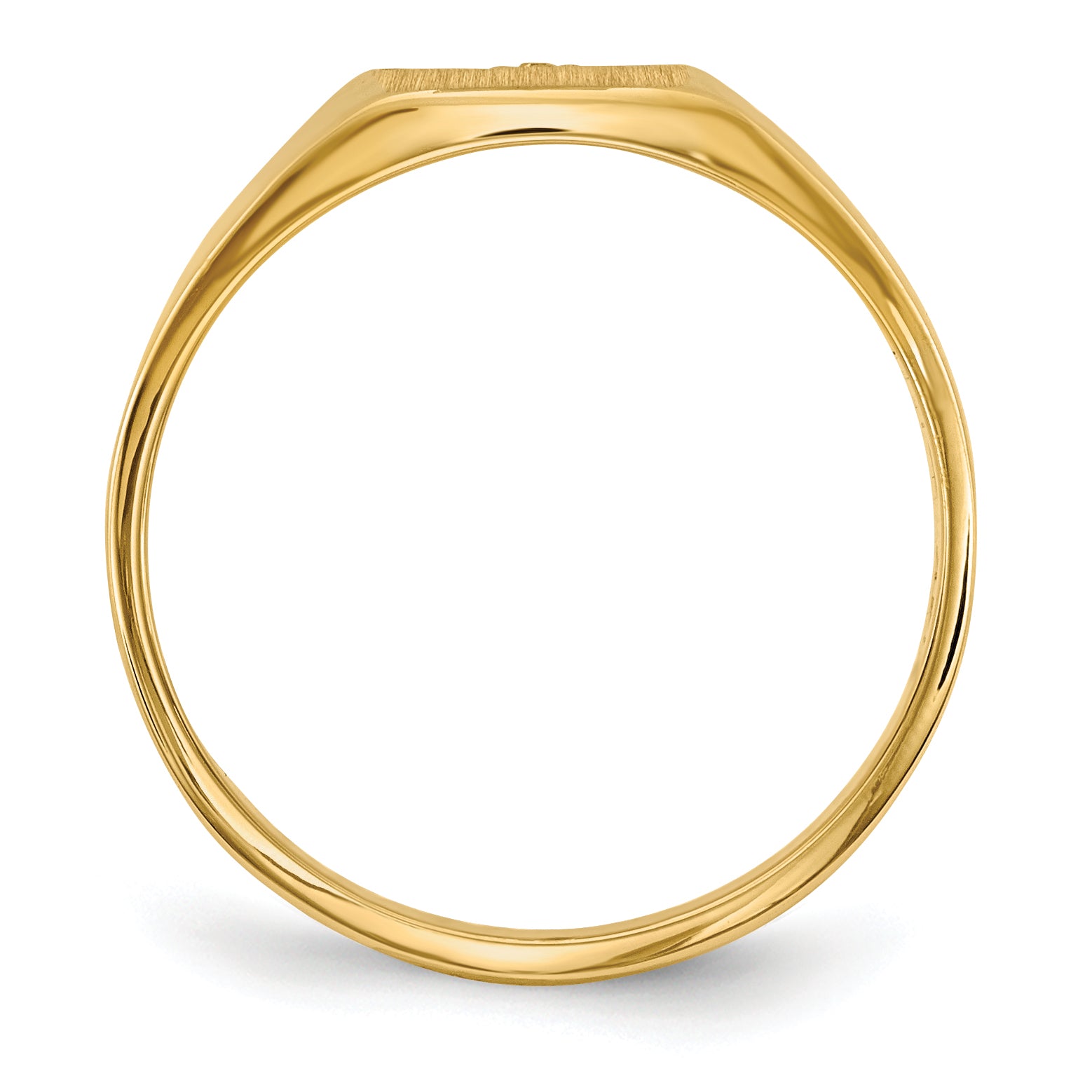 14k 7.0x8.0mm Closed Back AA Diamond Signet Ring