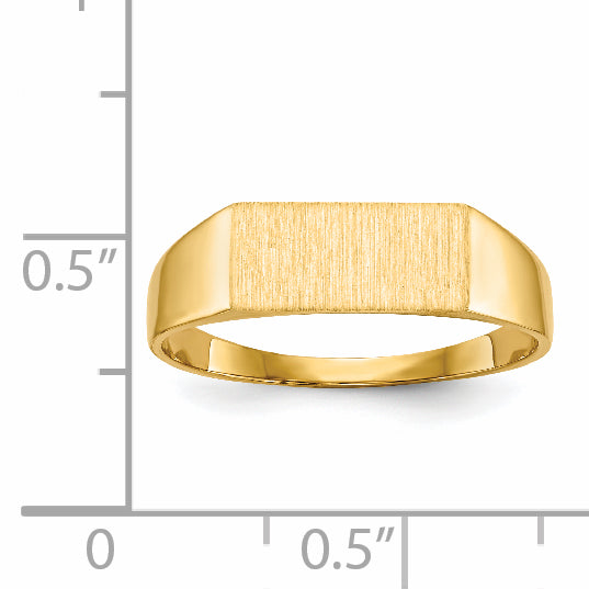 14k 12.0x5.5mm Closed Back Signet Ring
