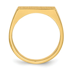 14k 15.0x9.0mm Closed Back Mens Signet Ring