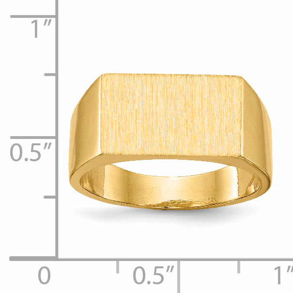 14k 15.0x9.0mm Closed Back Mens Signet Ring