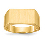 10ky 9.0x15.0mm Closed Back Men's Signet Ring