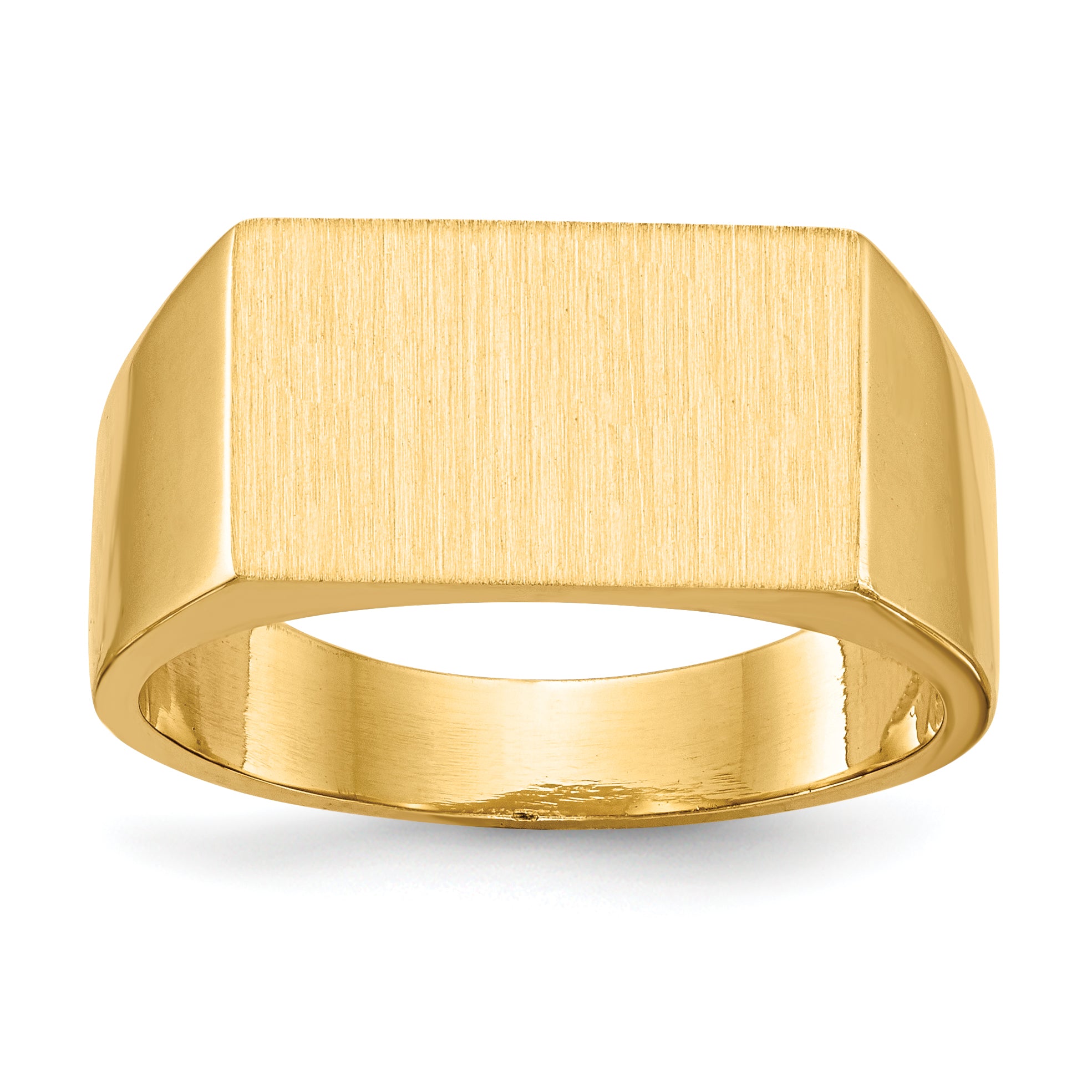 10ky 9.0x15.0mm Closed Back Men's Signet Ring